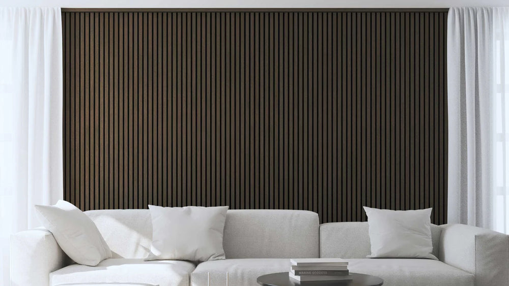 Akoestische panelen 270x60 cm - Eiken Dark Walnoot