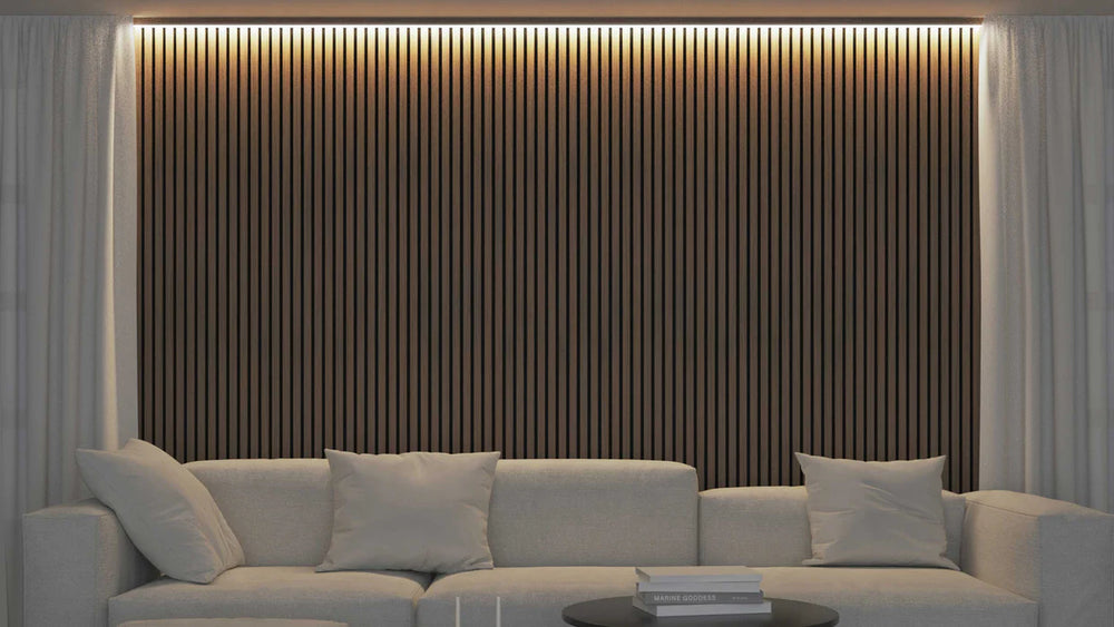 Akoestische panelen 270x60 cm - Eiken Walnoot