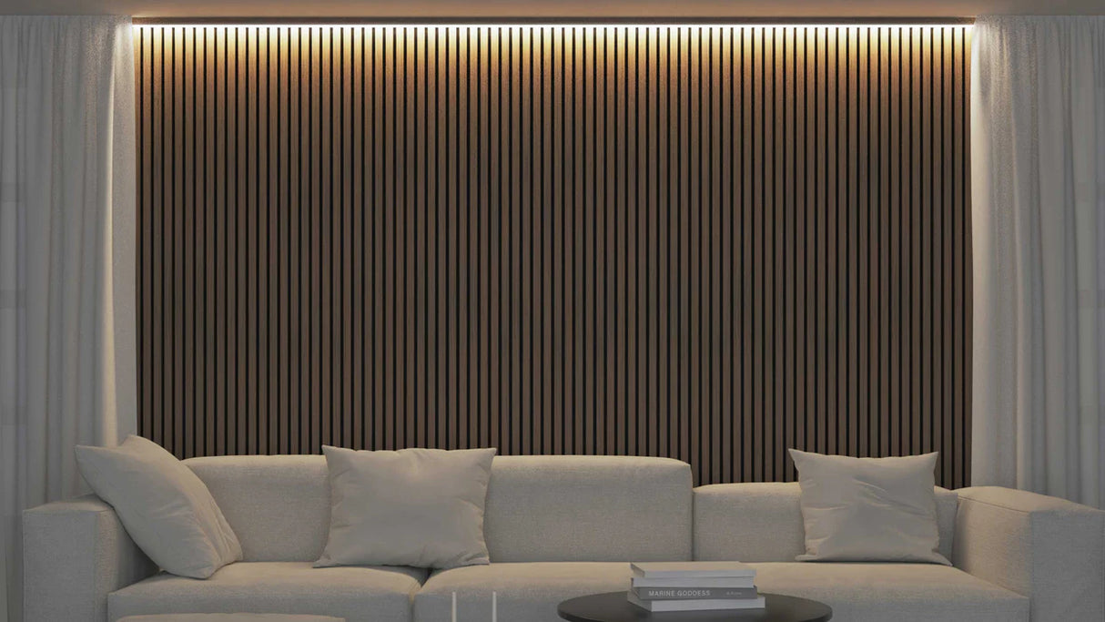 Akoestische panelen 270x60 cm - Eiken Walnoot