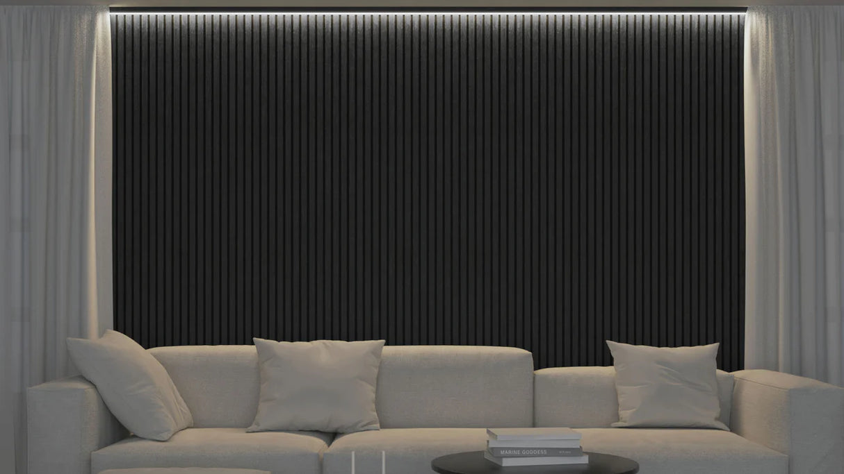 Akoestische panelen 270x60 cm - Eiken Zwart