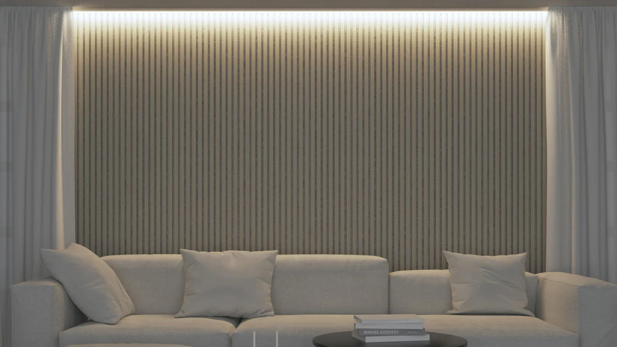 Akoestische panelen 270x60 cm - Beige on Beige