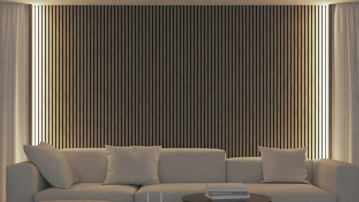 Akupanel - LED afwerkeindlat voor plafond en zijkant- Eiken Light Naturel 270 cm