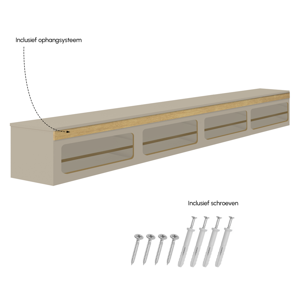 Madera TV-Meubel zwevend beige 280 cm