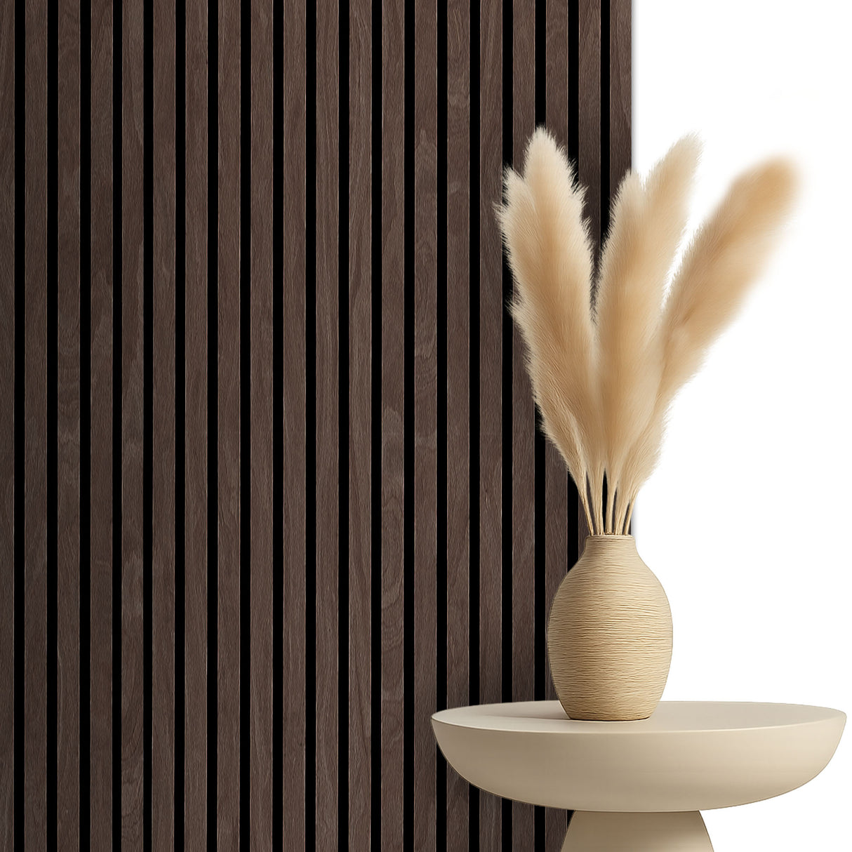 Akoestische panelen 300x60 cm - Eiken Dark Walnoot