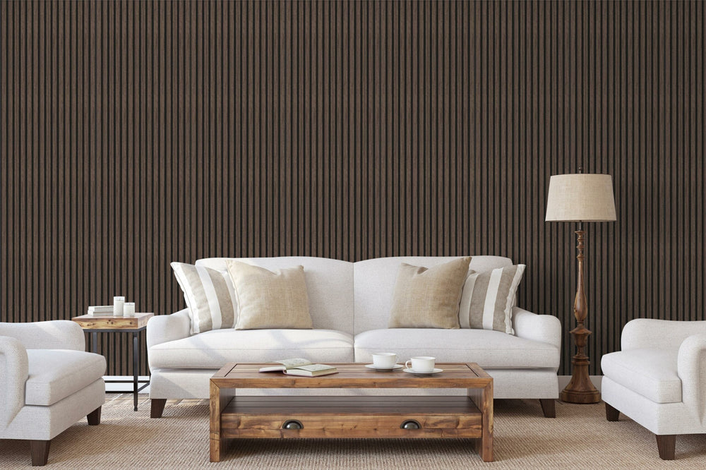 Akoestische panelen 300x60 cm - Eiken Dark Walnoot