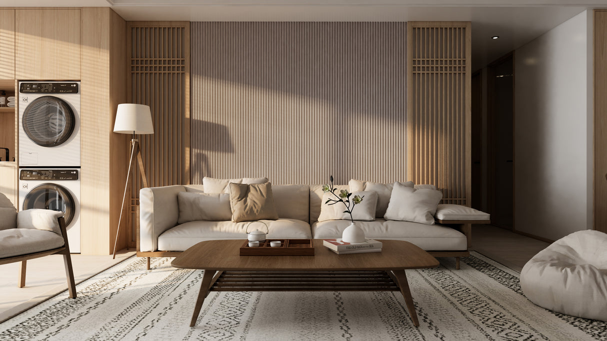 Akoestische Suede Solid Panelen 280x60 cm - Beige