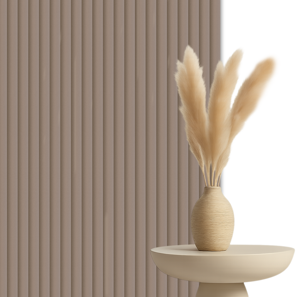 Akoestische Suede Solid Panelen 280x60 cm - Chique Mokka