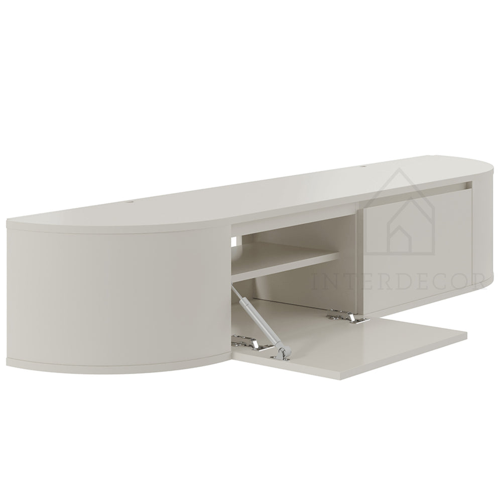 Aura curved TV-Meubel zwevend beige 180 cm