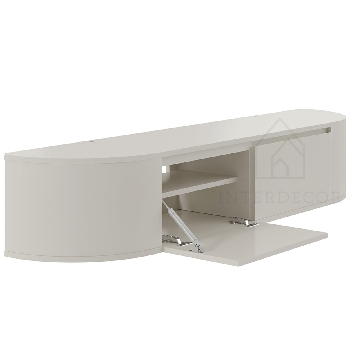 Aura curved TV-Meubel zwevend beige 180 cm