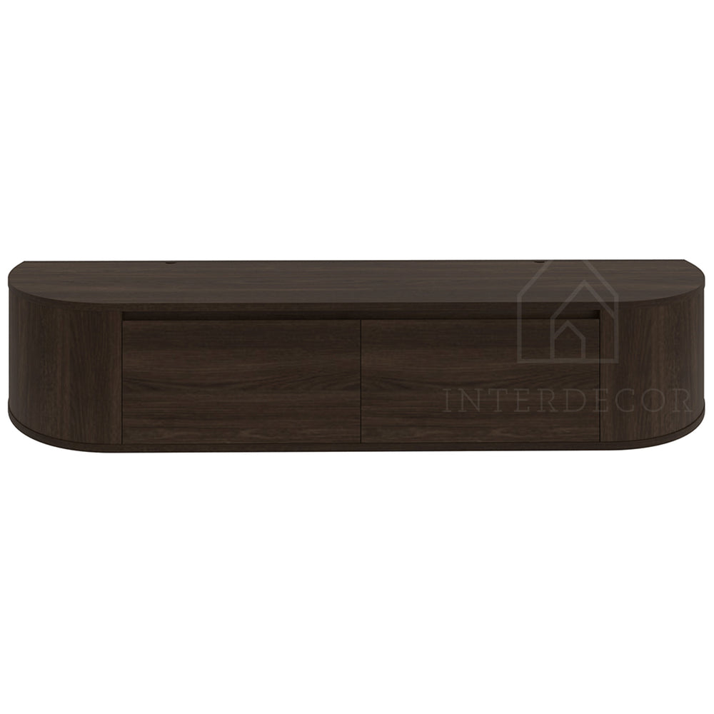 Aura curved TV-Meubel zwevend walnut 180 cm