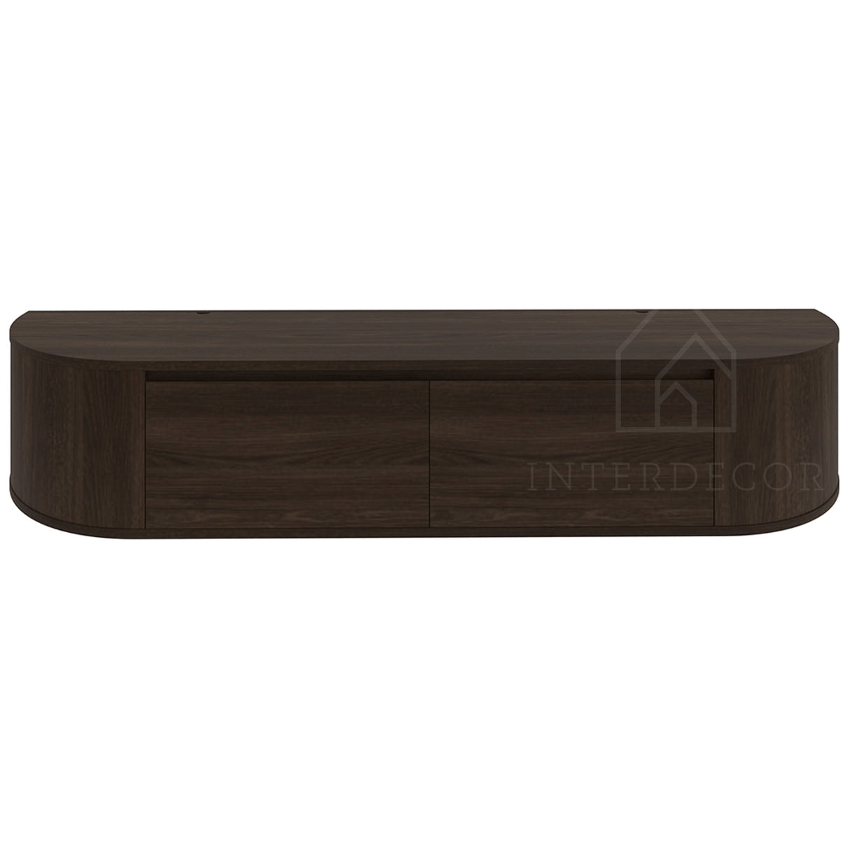 Aura curved TV-Meubel zwevend walnut 180 cm