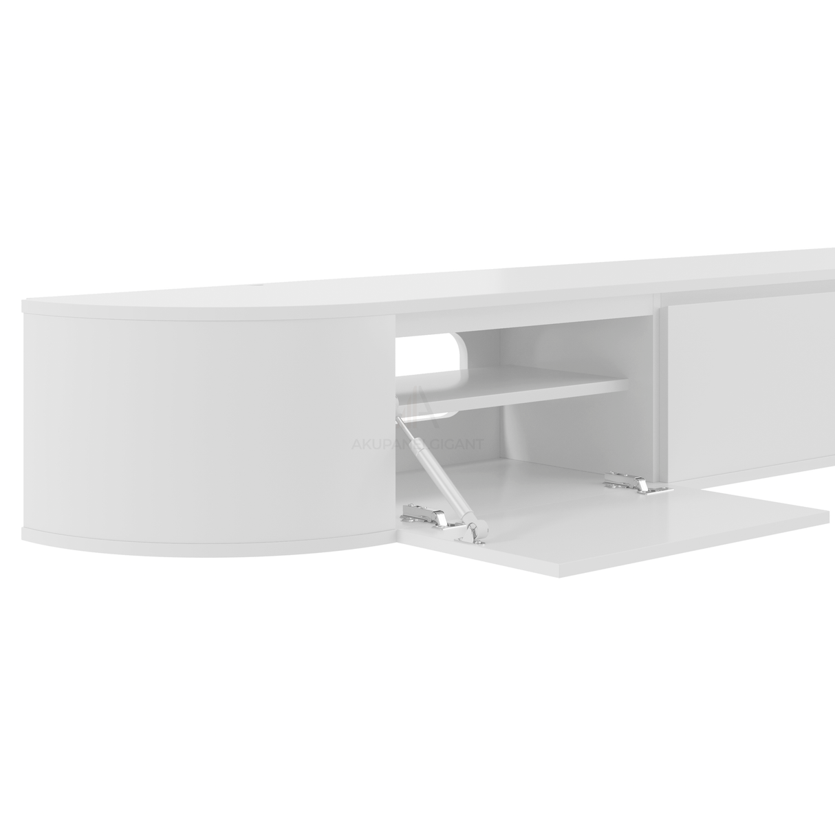 Aura curved TV-Meubel zwevend wit 280 cm