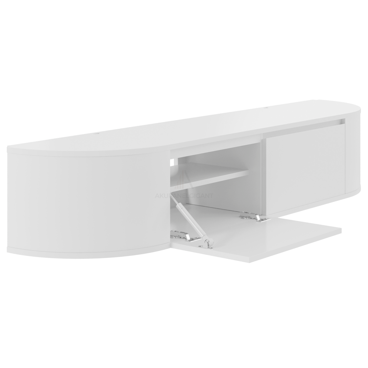 Aura curved TV-Meubel zwevend wit 180 cm