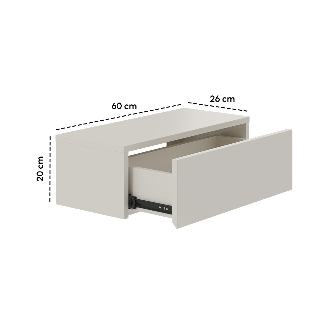 Gangkast zwevend beige 60x26x20 cm