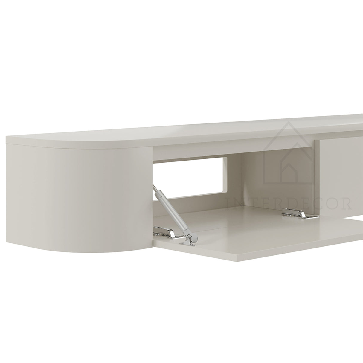 Dulce curved TV-Meubel zwevend beige 180 cm