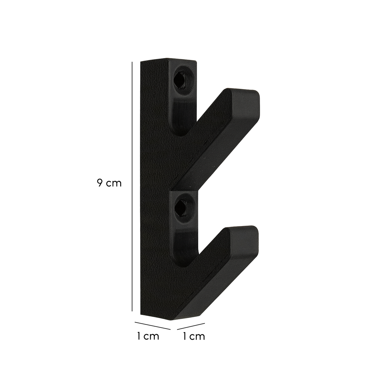 Akupanel Dubbele Haak - Jashaak - Wandhaak - Zwart