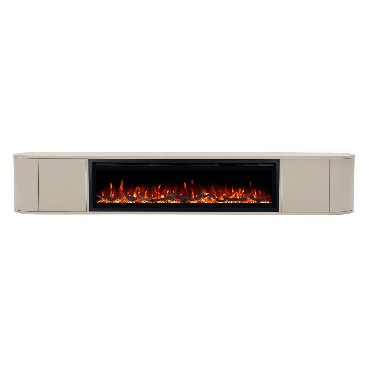 Nova haardmeubel curved zwevend beige 200 cm