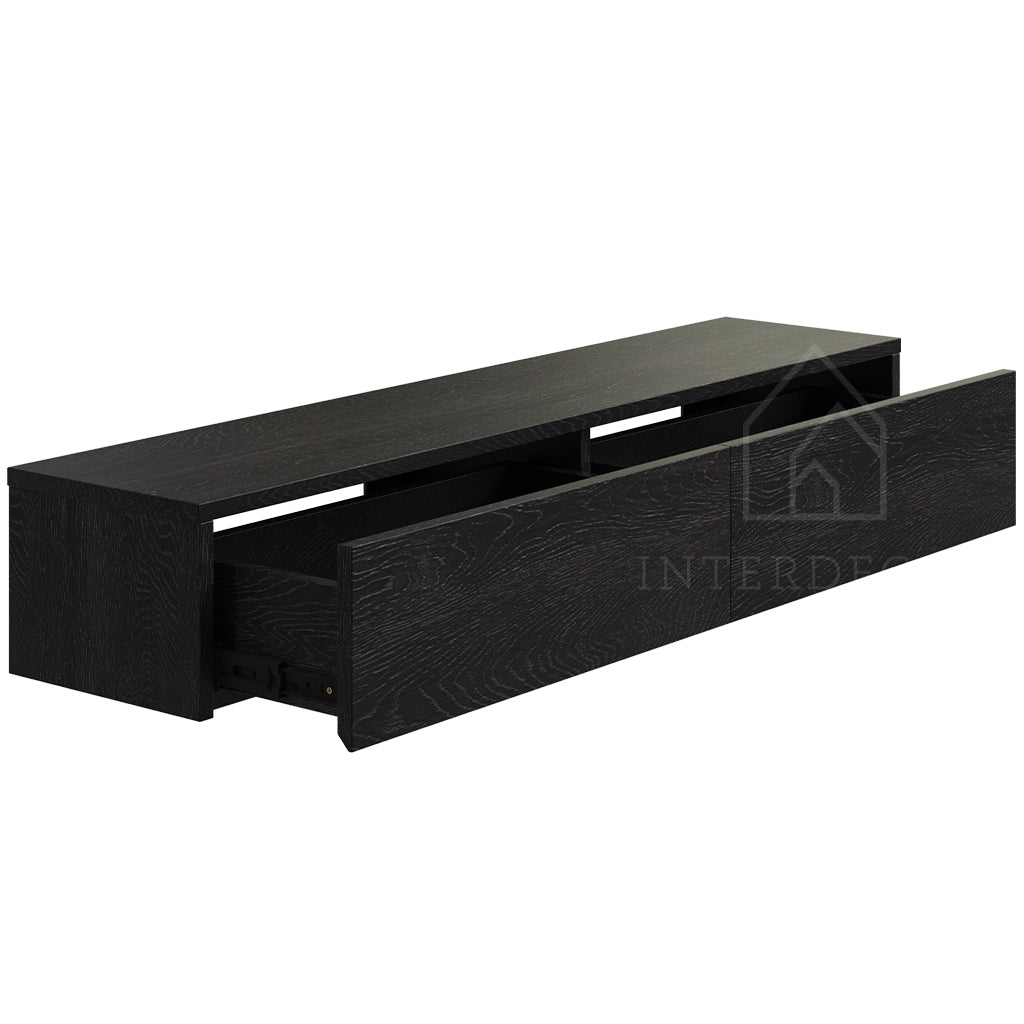 Gangkast zwevend zwart 100x20x15 cm