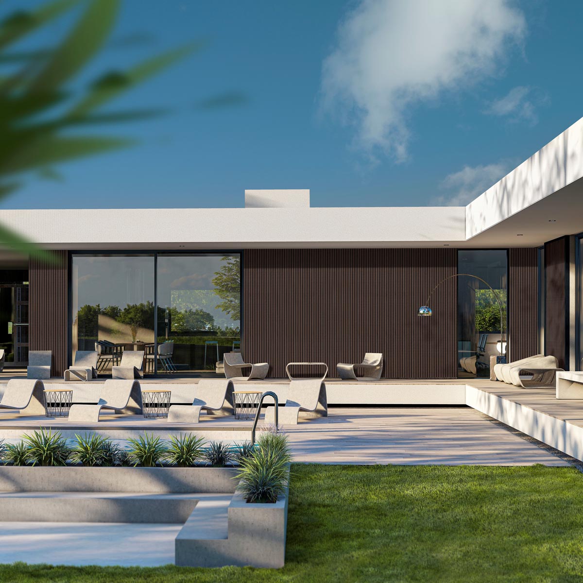 Composiet Gevelbekleding Dark Walnoot Lattenwand Wandpanelen 290 x 22 cm