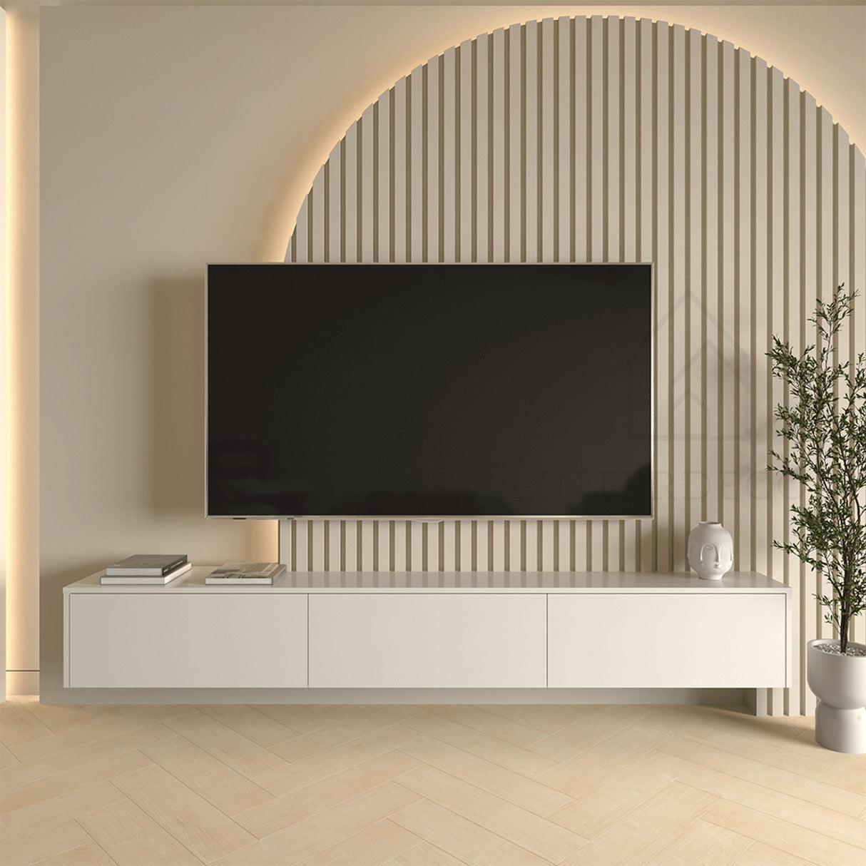 Madera TV-Meubel zwevend beige 280 cm