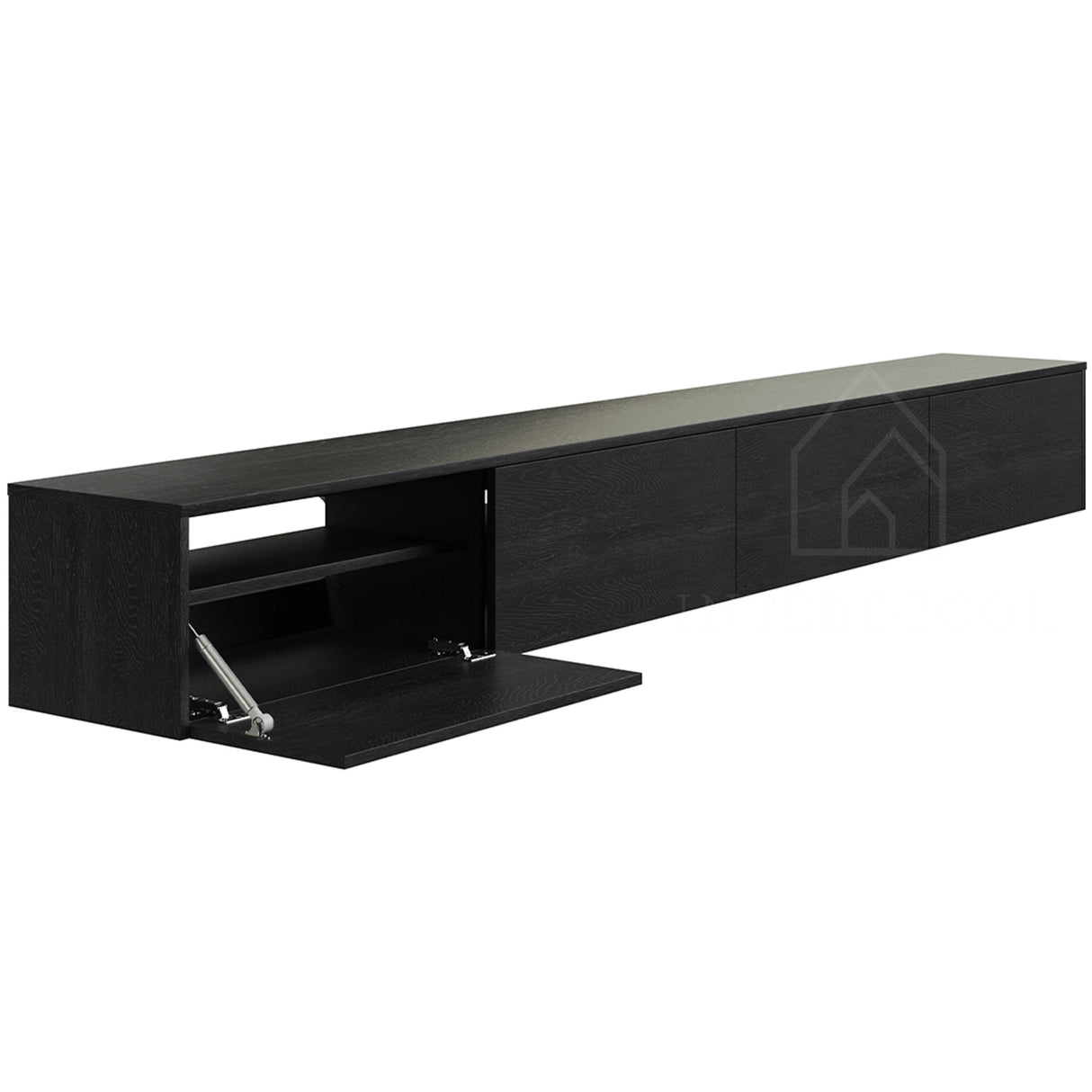 Madera TV-Meubel zwevend zwart 280 cm