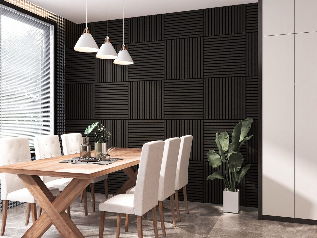 Akoestische panelen 60x60 cm - Eiken Zwart