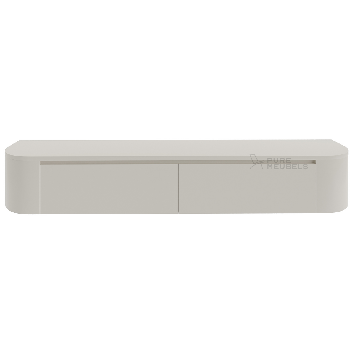 Dulce curved TV-Meubel zwevend beige 200 cm