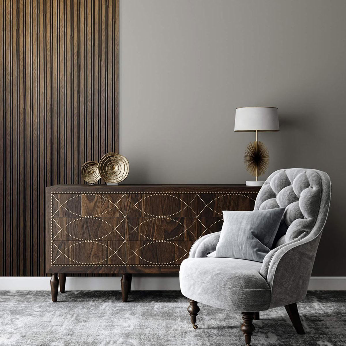 3D Kunststof Wandpanelen Walnoot Timeless Collection 270 x 12 cm | Set van 4