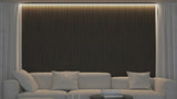 Akupanel - LED afwerkeindlat voor plafond en zijkant - Eiken Dark Walnoot 270 cm