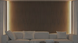 Akupanel - LED afwerkeindlat voor plafond en zijkant - Eiken Walnoot 270 cm