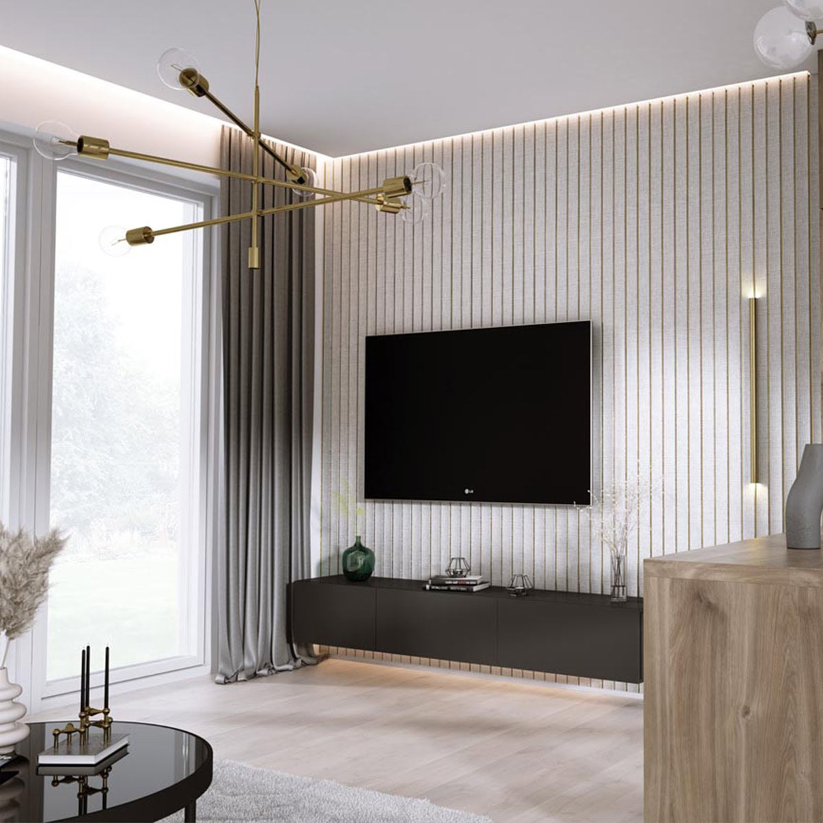 3D Kunststof Wandpanelen Wit Lumière Collection 270 x 12 cm | Set van 4