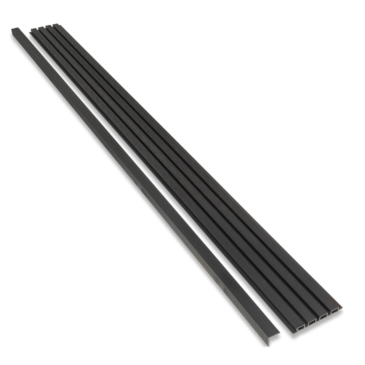 Afwerkstrip Buitenpaneel Zwart 290 cm Gevel Tuin 3D Houtnerf
