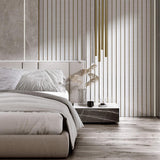 3D Kunststof Wandpanelen Wit Lumière Collection 270 x 12 cm | Set van 4