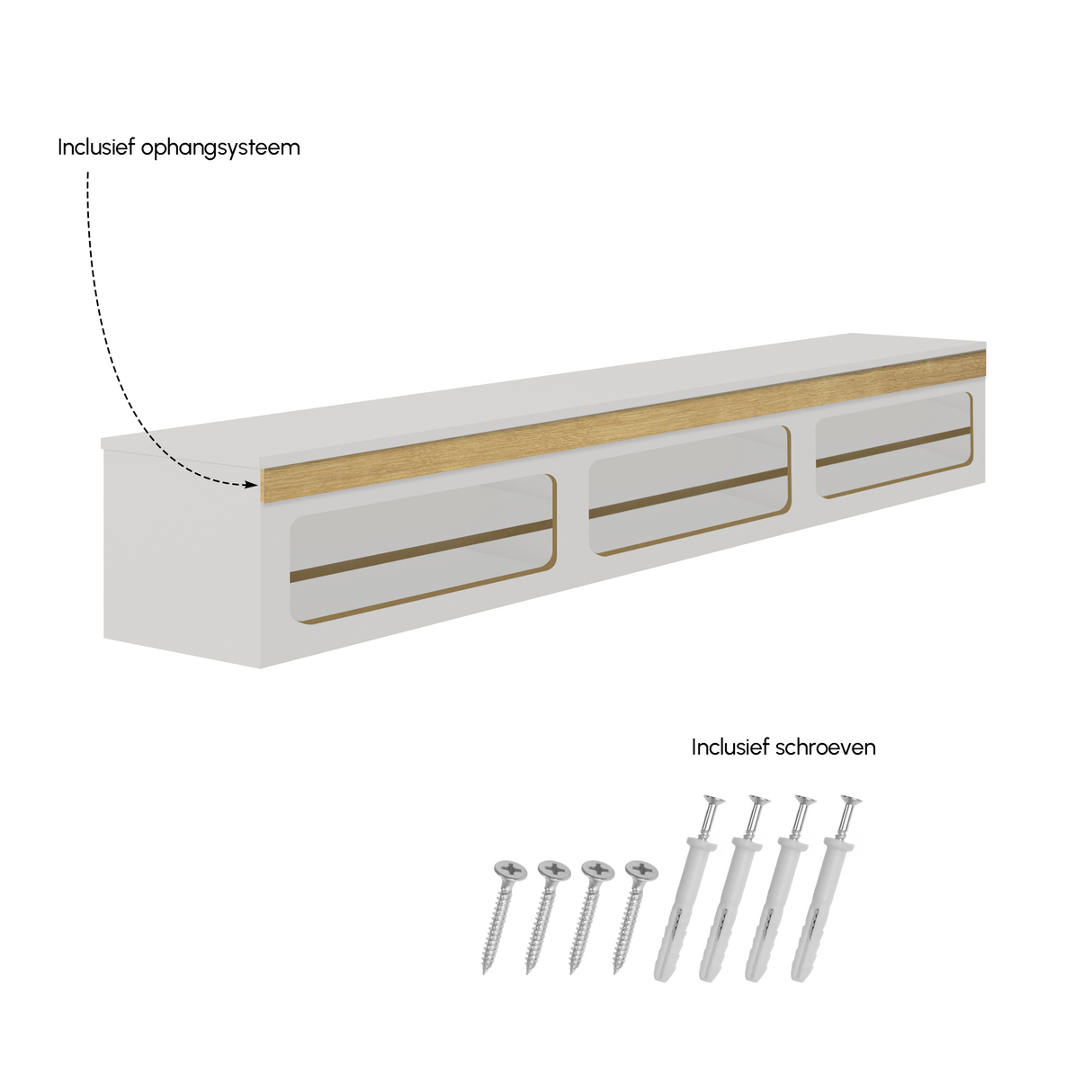 Madera TV-Meubel zwevend wit 240 cm