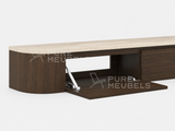 Dulce Japandi Tv-meubel 200 x 32 x 28 cm - Walnoot Travertine