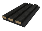 Akupanel Sample Black on Black Proefstaal Tester Lattenwand Akoestische wandpanelen