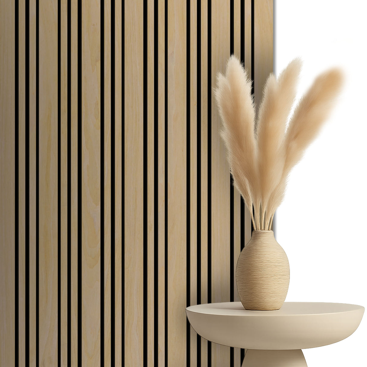 Akupanel Akoestische Wandpanelen Latenwand Tripple Akupanelen 270 x 60 cm Natural eiken