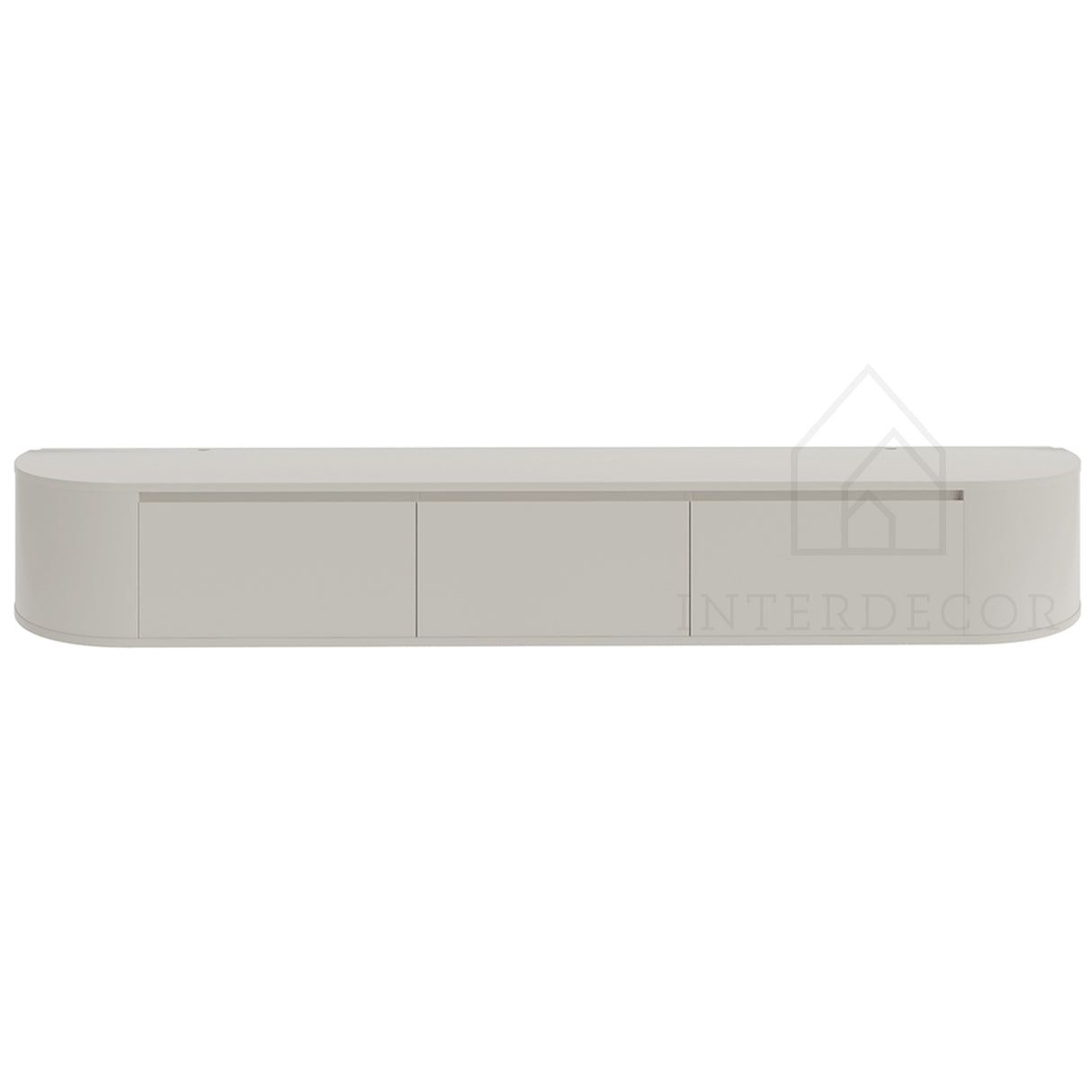 Aura curved TV-Meubel zwevend beige 240 cm