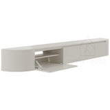 Aura curved TV-Meubel zwevend beige 280 cm