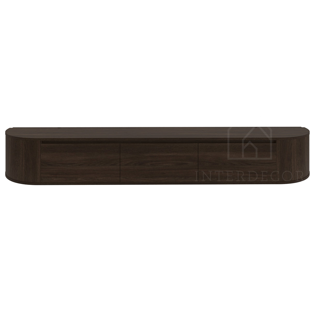 Aura curved TV-Meubel zwevend walnut 240 cm