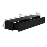 Gangkast zwevend zwart 100x26x20 cm