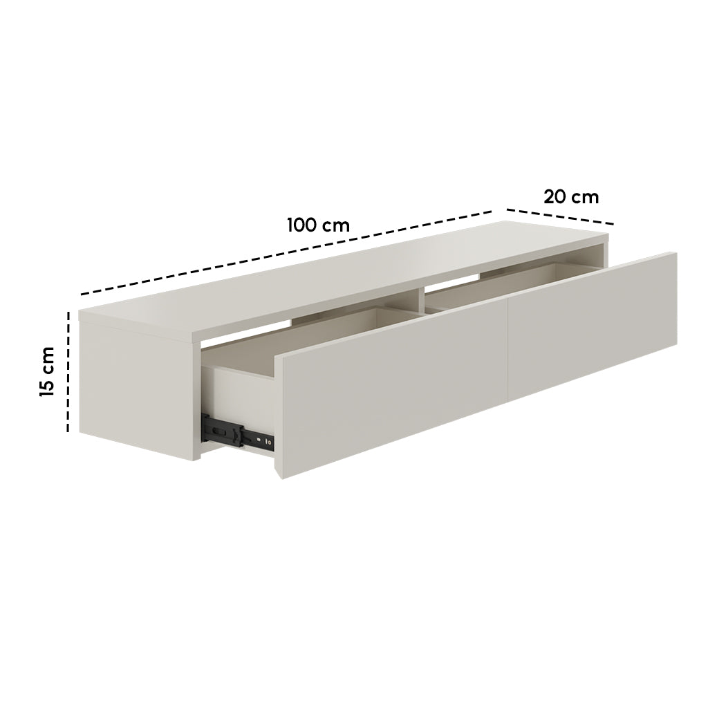Gangkast zwevend beige 100x20x15 cm