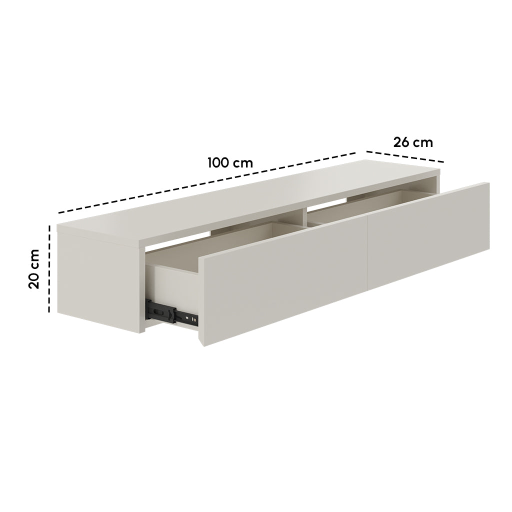 Gangkast zwevend beige 100x26x20 cm