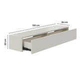 Gangkast zwevend beige 100x26x20 cm