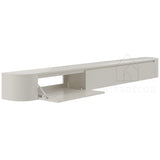 Dulce curved TV-Meubel zwevend beige 280 cm