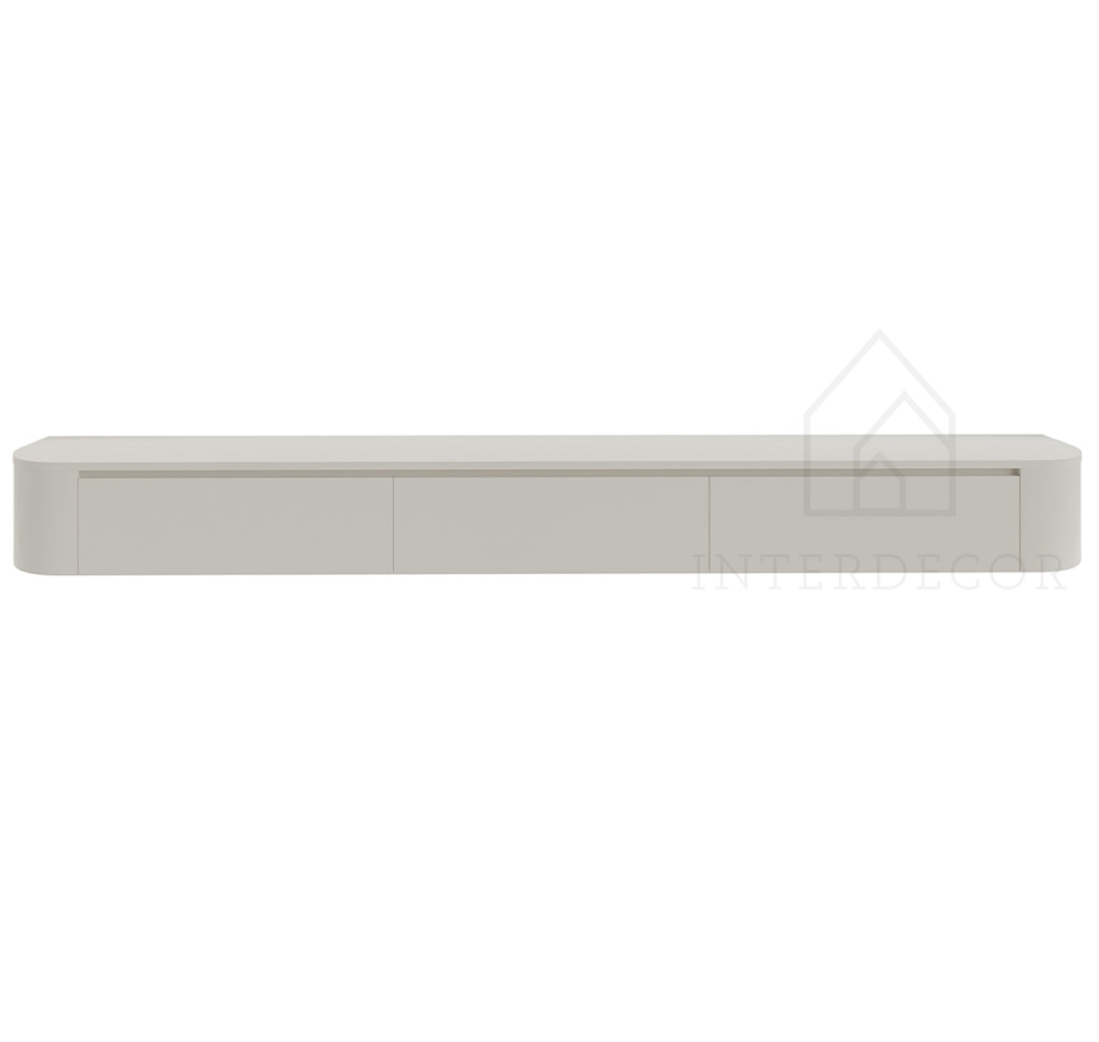 Dulce curved TV-Meubel zwevend beige 280 cm