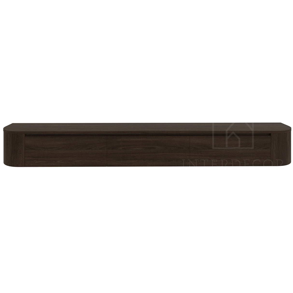 Dulce curved TV-Meubel zwevend walnut 240 cm