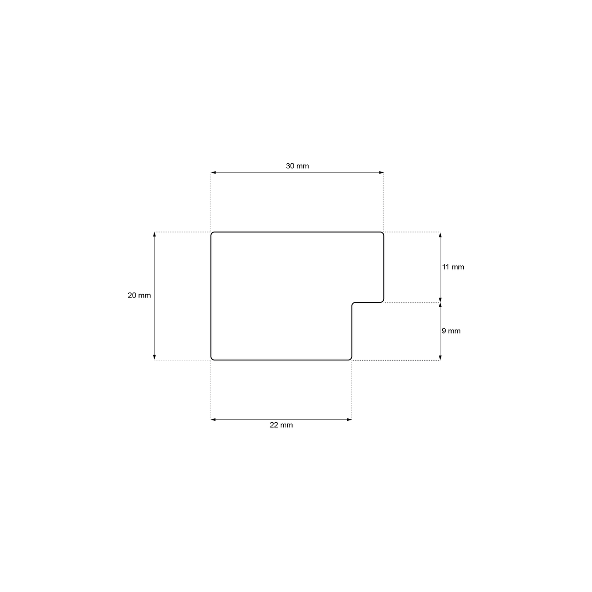 Eindlat 270 x 2.2 cm - Eiken Dark Walnoot