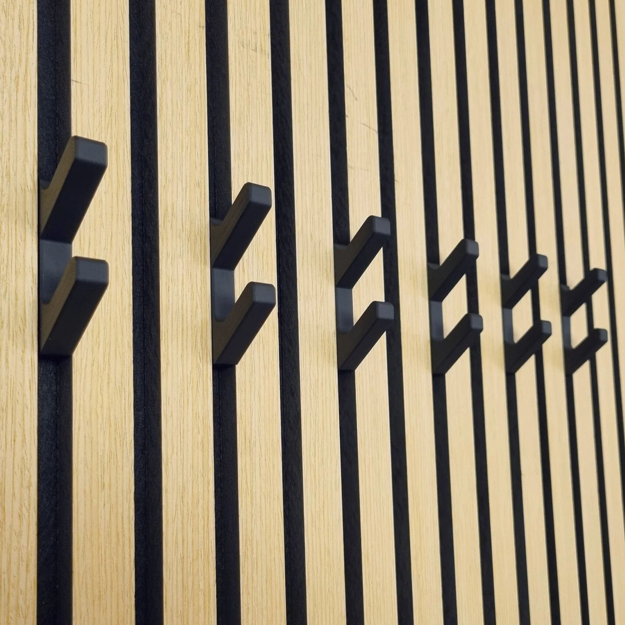 Akupanel Dubbele Haak - Jashaak - Wandhaak - Zwart