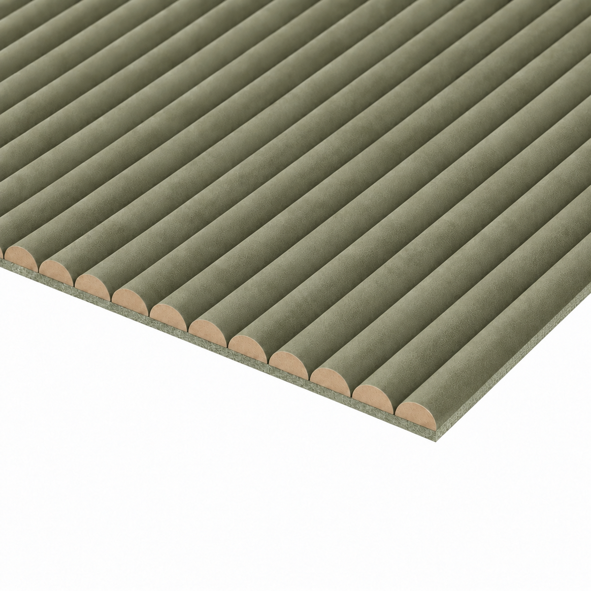 Akoestische Brushed Suede Solid Panelen 280 x 60 x 2.4 cm - Olijfgroen